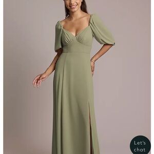 David’s Bridal- Bridesmaid dress- Eucalyptus